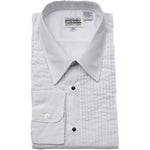 Boy's 1/4 inch Pleated White Laydown Collar Tuxedo Shirt