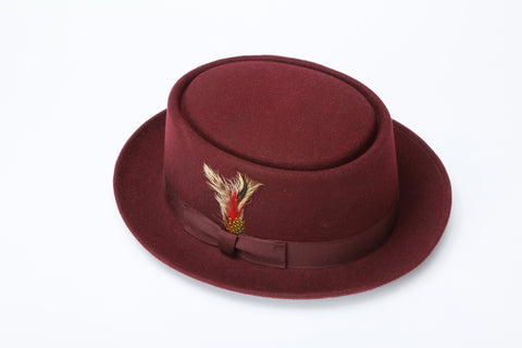 Men's 100% Wool Brown Porkpie (Pork Pie) Hat by Capas
