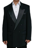 Men's Two Piece Black Double Breasted Tuxedo Suit