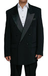 Men's Two Piece Black Double Breasted Tuxedo Suit