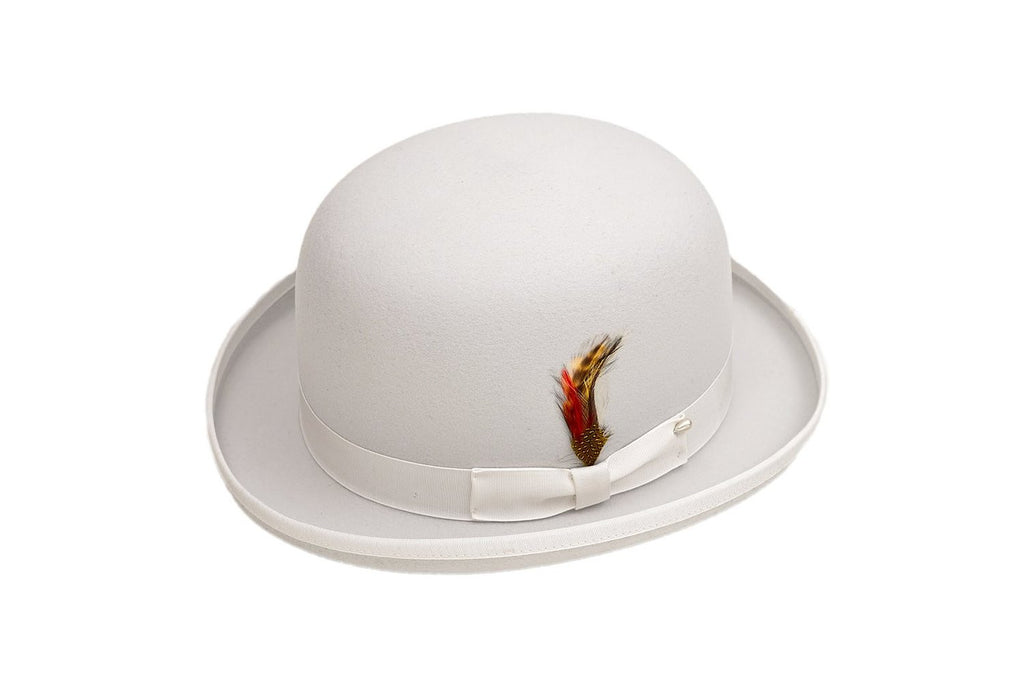 Men's 100% Wool White Derby Bowler Hat By Capas – New Era Factory