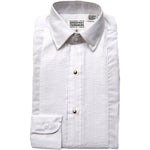 Boy's 1/8 inch Pleated White Laydown Collar Tuxedo Shirt